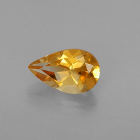 0.76 ct Yellow Citrine Gemstone, Citrine Gem in Pear Facet Shape for Sale.