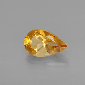 0.76 ct Yellow Citrine Stone, Natural Citrine in Pear Facet Shape for Sale