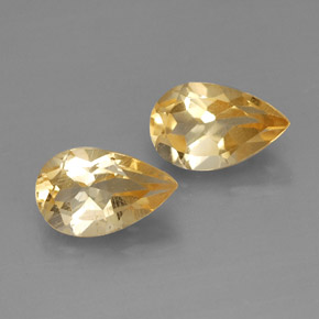 1.63 ct Yellow Citrine Gemstone, Citrine Gem in Pear Facet Shape for Sale.