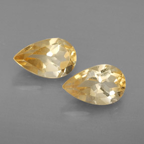 1.63 ct Yellow Citrine Stone, Natural Citrine in Pear Facet Shape for Sale
