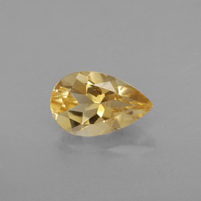 0.77 ct Yellow Citrine Gemstone, Citrine Gem in Pear Facet Shape for Sale.