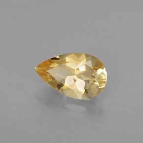 0.77 ct Yellow Citrine Stone, Natural Citrine in Pear Facet Shape for Sale