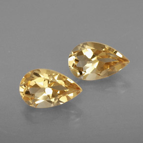 1.71 ct Yellow Citrine Gemstone, Citrine Gem in Pear Facet Shape for Sale.