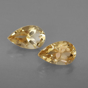 1.71 ct Yellow Citrine Stone, Natural Citrine in Pear Facet Shape for Sale