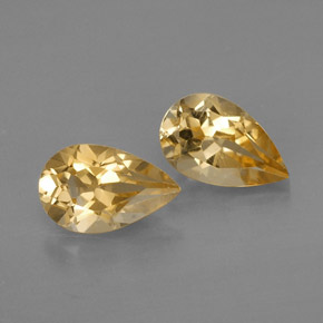 1.69 ct Yellow Citrine Gemstone, Citrine Gem in Pear Facet Shape for Sale.