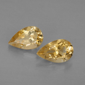 1.69 ct Yellow Citrine Stone, Natural Citrine in Pear Facet Shape for Sale