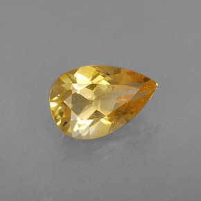 0.70 ct Yellow Citrine Stone, Natural Citrine in Pear Facet Shape for Sale