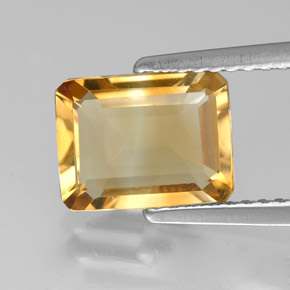 1.78 ct Yellow Citrine Gemstone, Citrine Gem in Octagon Facet Shape for Sale.