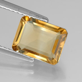 1.78 ct Yellow Citrine Stone, Natural Citrine in Octagon Facet Shape for Sale