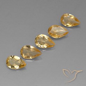 3.03 ctw Golden Citrine Stones, Natural Citrine in Pear Facet Shape for Sale
