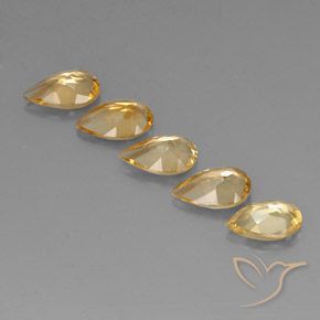 Citrine Gemstones in 8 x 5 mm (calibrated) Size for Sale, Citrine Stones in Light Gold Color