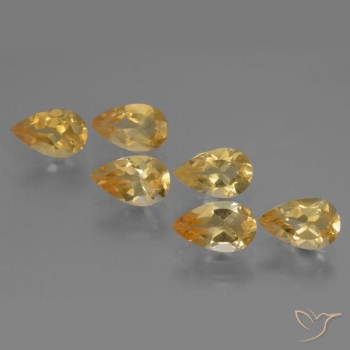 4.70ctw Natural Medium Gold  Citrine, Pear Shape, VVS