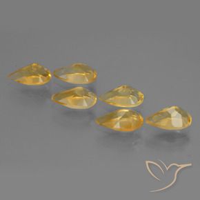 Citrine Gemstones in 8 x 5 mm (calibrated) Size for Sale, Citrine Stones in Medium Gold  Color