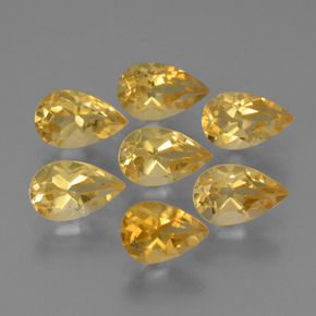 Medium Gold Citrin Edelstein - 0.9ct Birnen Schliff (ID: 316159)