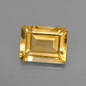 2.14 ct Yellow Citrine Gemstone, Citrine Gem in Octagon Facet Shape for Sale.