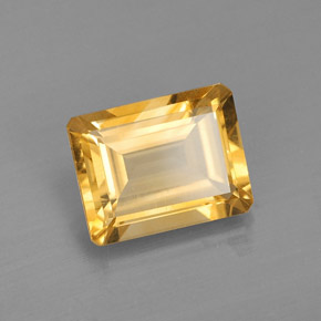 2.14 ct Yellow Citrine Stone, Natural Citrine in Octagon Facet Shape for Sale