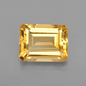 2.19 ct Yellow Citrine Gemstone, Citrine Gem in Octagon Facet Shape for Sale.