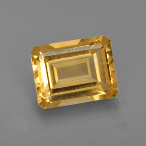 2.09 ct Yellow Citrine Gemstone, Citrine Gem in Octagon Facet Shape for Sale.