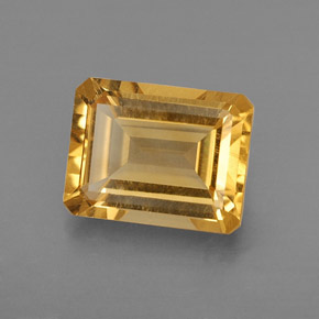 2.09 ct Yellow Citrine Stone, Natural Citrine in Octagon Facet Shape for Sale