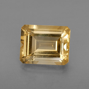 2.05 ct Yellow Citrine Gemstone, Citrine Gem in Octagon Facet Shape for Sale.
