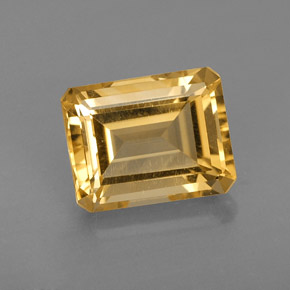 2.42 ct Yellow Citrine Gemstone, Citrine Gem in Octagon Facet Shape for Sale.