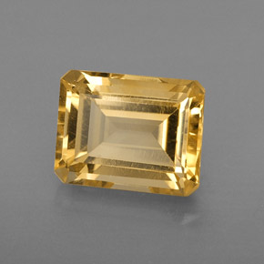 2.42 ct Yellow Citrine Stone, Natural Citrine in Octagon Facet Shape for Sale