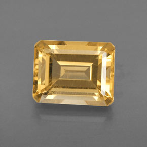 2.46 ct Yellow Citrine Gemstone, Citrine Gem in Octagon Facet Shape for Sale.