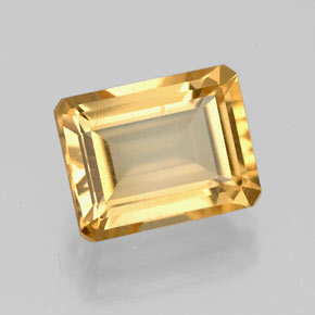 2.18 ct Yellow Citrine Stone, Natural Citrine in Octagon Facet Shape for Sale