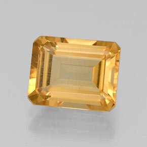 2.18 ct Yellow Citrine Gemstone, Citrine Gem in Octagon Facet Shape for Sale.
