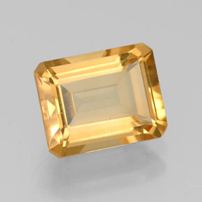 2.18 ct Yellow Citrine Stone, Natural Citrine in Octagon Facet Shape for Sale