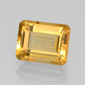 2.21 ct Yellow Citrine Gemstone, Citrine Gem in Octagon Facet Shape for Sale.