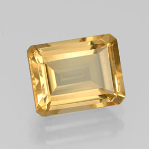 2.22 ct Yellow Citrine Gemstone, Citrine Gem in Octagon Facet Shape for Sale.