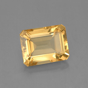 2.35 ct Yellow Citrine Gemstone, Citrine Gem in Octagon Facet Shape for Sale.
