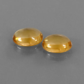 3.78 ct Yellow Citrine Stone, Natural Citrine in Oval Cabochon Shape for Sale