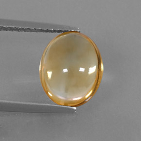 2.63 ct Yellow Citrine Gemstone, Citrine Gem in Oval Cabochon Shape for Sale.
