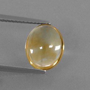 2.74 ct Gold Citrine Gemstone, Citrine Gem in Oval Cabochon Shape for Sale.
