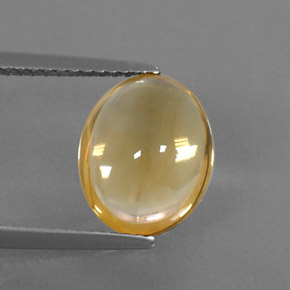 3.02 ct Yellow Citrine Gemstone, Citrine Gem in Oval Cabochon Shape for Sale.