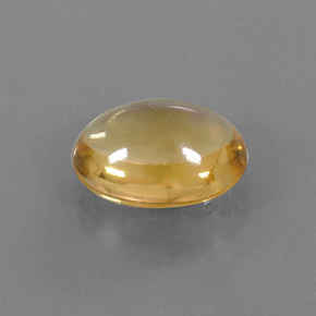 3.02 ct Yellow Citrine Stone, Natural Citrine in Oval Cabochon Shape for Sale