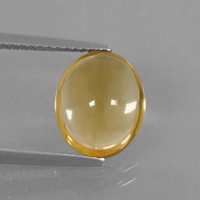2.77 ct Yellow Citrine Gemstone, Citrine Gem in Oval Cabochon Shape for Sale.