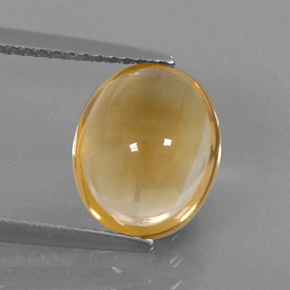 3.28 ct Yellow Citrine Gemstone, Citrine Gem in Oval Cabochon Shape for Sale.