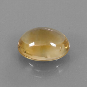 3.28 ct Yellow Citrine Stone, Natural Citrine in Oval Cabochon Shape for Sale