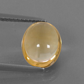2.26 ct Yellow Citrine Gemstone, Citrine Gem in Oval Cabochon Shape for Sale.