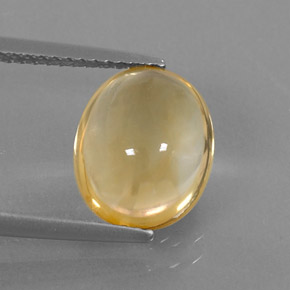 3.01 ct Gold Citrine Gemstone, Citrine Gem in Oval Cabochon Shape for Sale.