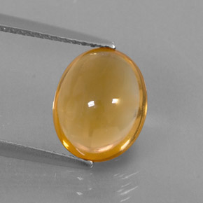 2.62 ct Yellow Citrine Gemstone, Citrine Gem in Oval Cabochon Shape for Sale.