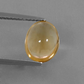 2.22 ct Yellow Citrine Gemstone, Citrine Gem in Oval Cabochon Shape for Sale.