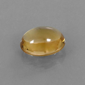 3.32 ct Yellow Citrine Stone, Natural Citrine in Oval Cabochon Shape for Sale