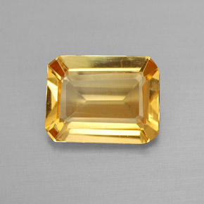 1.69 ct Yellow Citrine Gemstone, Citrine Gem in Octagon Facet Shape for Sale.