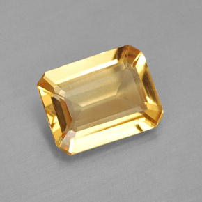 1.69 ct Yellow Citrine Stone, Natural Citrine in Octagon Facet Shape for Sale