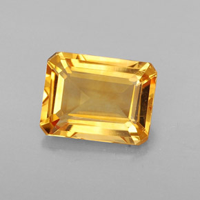 1.97 ct Yellow Citrine Gemstone, Citrine Gem in Octagon Facet Shape for Sale.