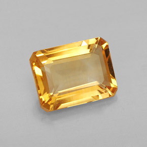 1.97 ct Yellow Citrine Stone, Natural Citrine in Octagon Facet Shape for Sale